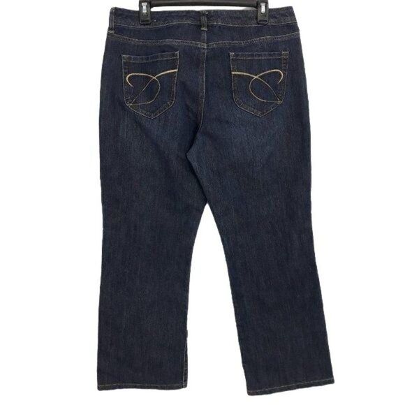 Chico's Jeans Platinum Radiant High Rise Straight Leg  Dark Wash Sz 2.5 = 14 - Picture 2 of 9